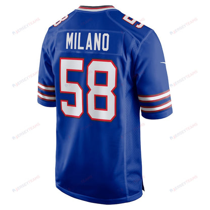 Matt Milano 58 Buffalo Bills Game Player Jersey - Royal