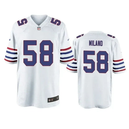 Buffalo Bills Matt Milano White Throwback Game Jersey - Men
