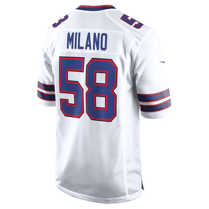 Matt Milano 58 Buffalo Bills Away Game Player Jersey - White