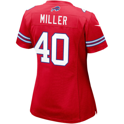 Von Miller 40 Buffalo Bills Women's Alternate Game Jersey - Red Jersey