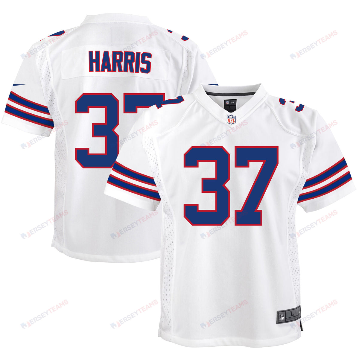 Damien Harris 37 Buffalo Bills Youth Game Jersey - White