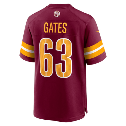 Nick Gates 63 Washington Commanders Men Game Jersey - Burgundy
