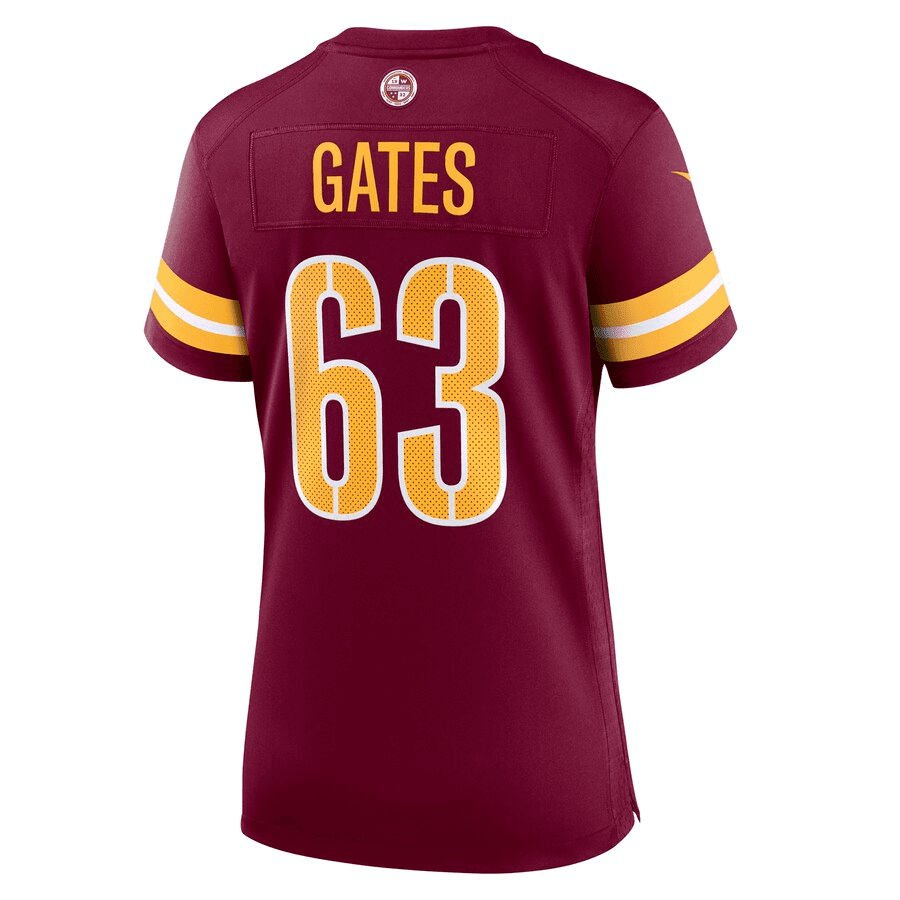 Nick Gates 63 Washington Commanders Women Game Jersey - Burgundy