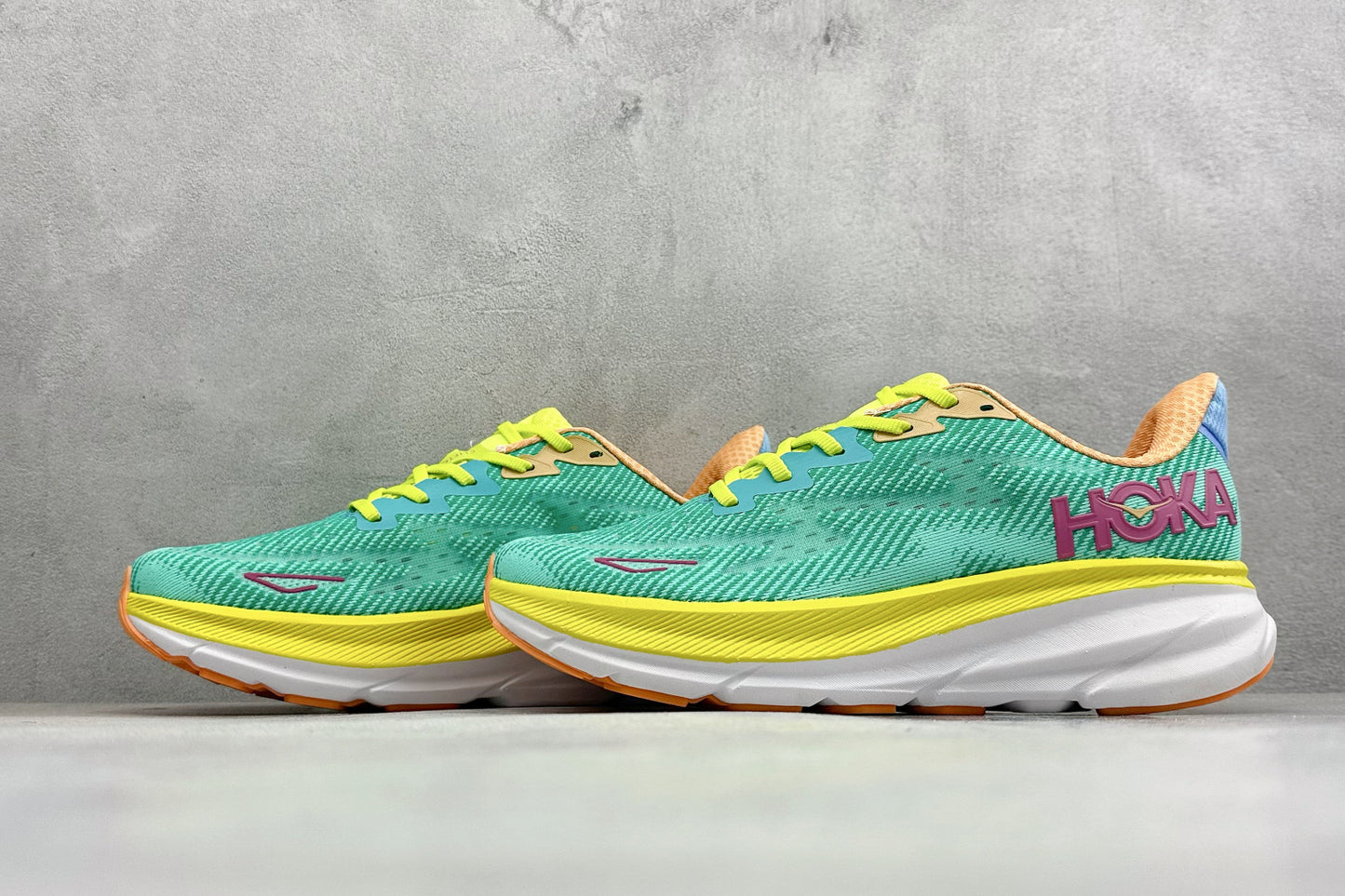 HOKA Clifton 9 Teal Multi-Color Daily Cushioned Running Trainers