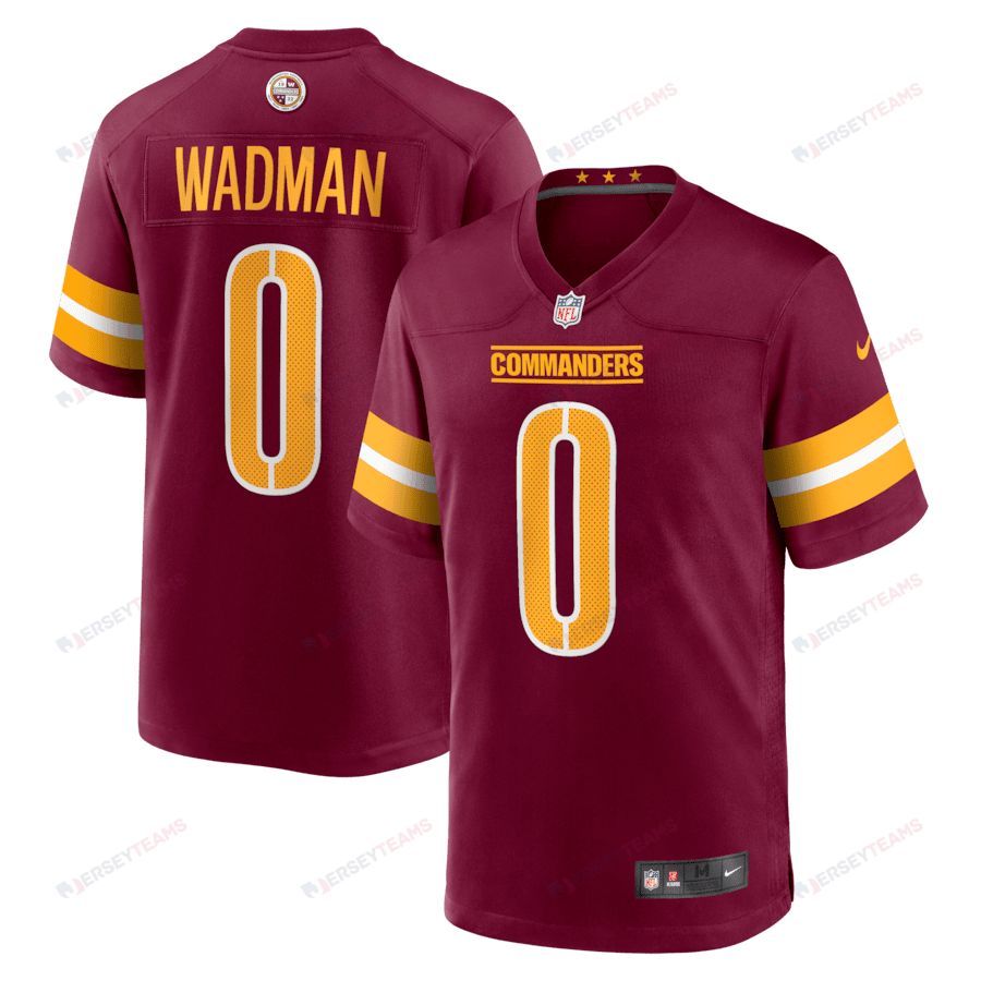 Colby Wadman 0 Washington Commanders Game Men Jersey - Burgundy
