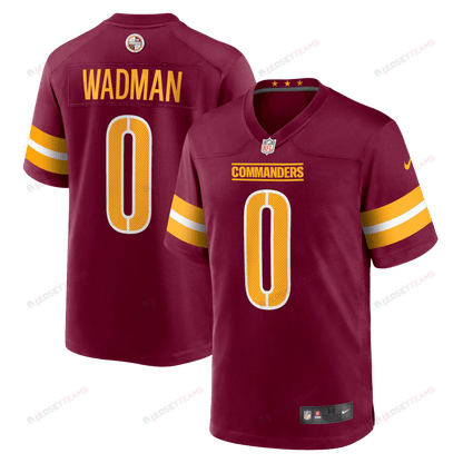 Colby Wadman 0 Washington Commanders Game Men Jersey - Burgundy