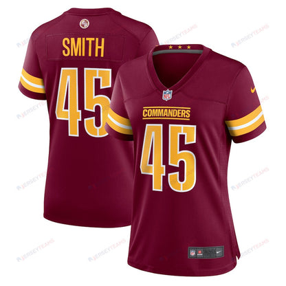 Kaden Smith 45 Washington Commanders Women's Team Game Jersey - Burgundy