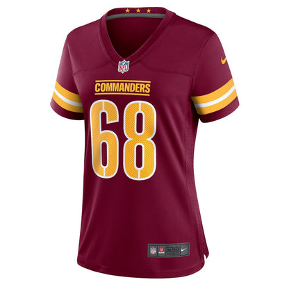 Anthony Montalvo 68 Washington Commanders Women's Team Game Jersey - Burgundy