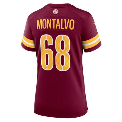 Anthony Montalvo 68 Washington Commanders Women's Team Game Jersey - Burgundy