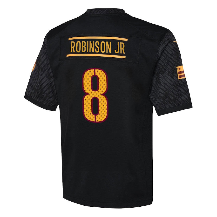 Brian Robinson Jr. 8 Washington Commanders YOUTH Game Jersey - Black
