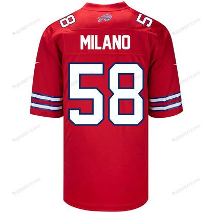 Matt Milano 58 Buffalo Bills Men Alternate Game Jersey - Red