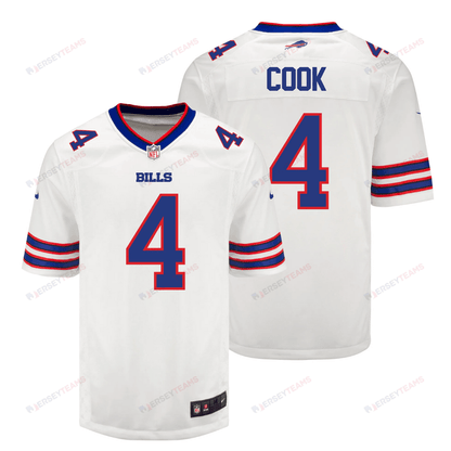 James Cook 4 Buffalo Bills Men Away Game Jersey - White