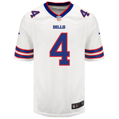James Cook 4 Buffalo Bills Men Away Game Jersey - White