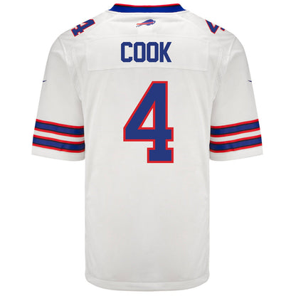 James Cook 4 Buffalo Bills Men Away Game Jersey - White