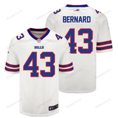 Terrel Bernard 43 Buffalo Bills Men Away Game Jersey - White