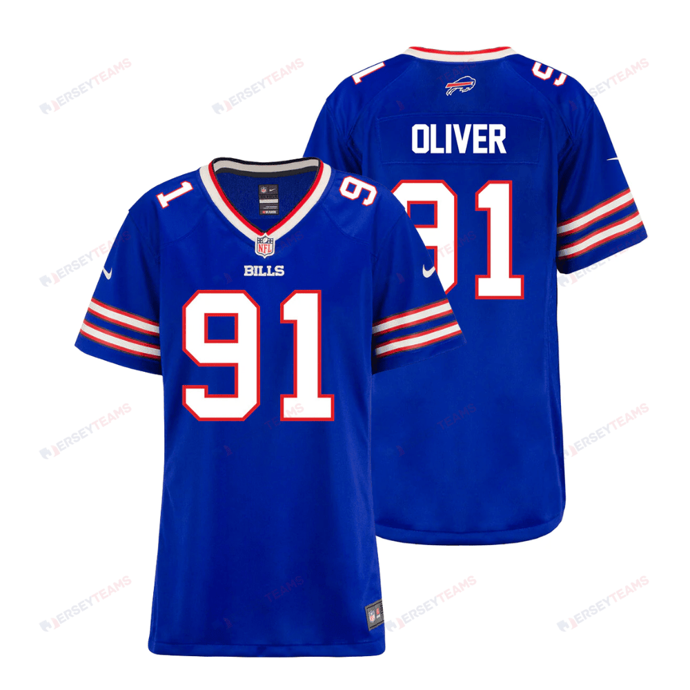 Ed Oliver 91 Buffalo Bills Women Home Game Jersey - Royal