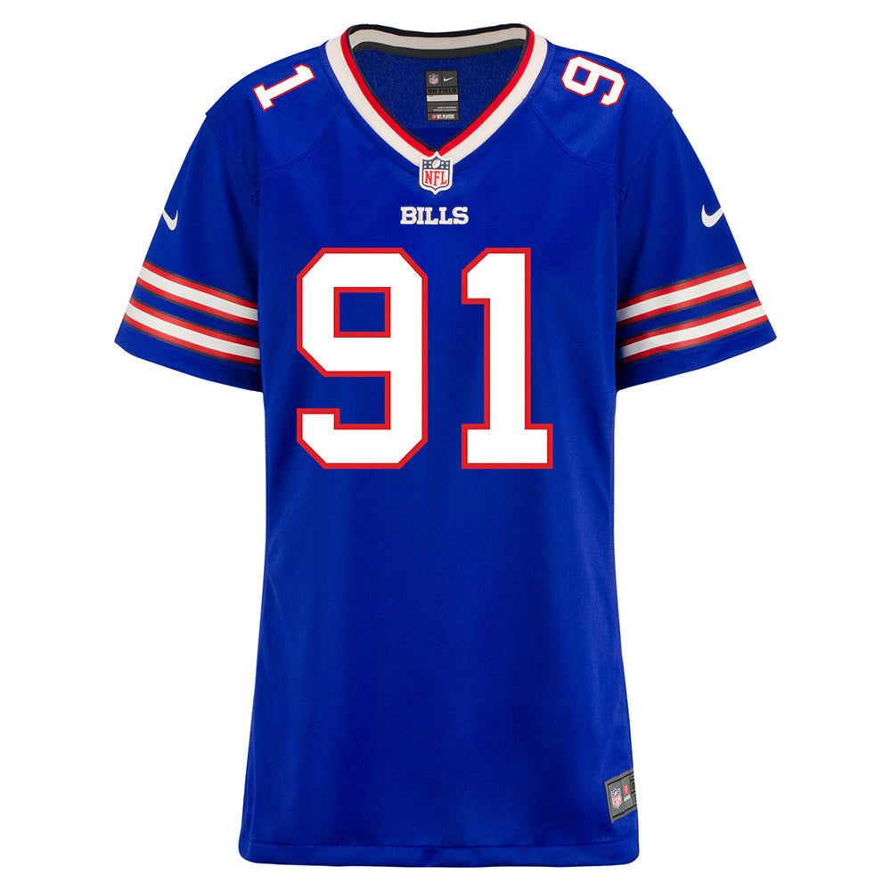 Ed Oliver 91 Buffalo Bills Women Home Game Jersey - Royal