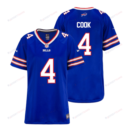 James Cook 4 Buffalo Bills Women Home Game Jersey - Royal