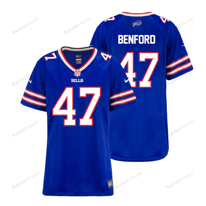 Christian Benford 47 Buffalo Bills Women Home Game Jersey - Royal
