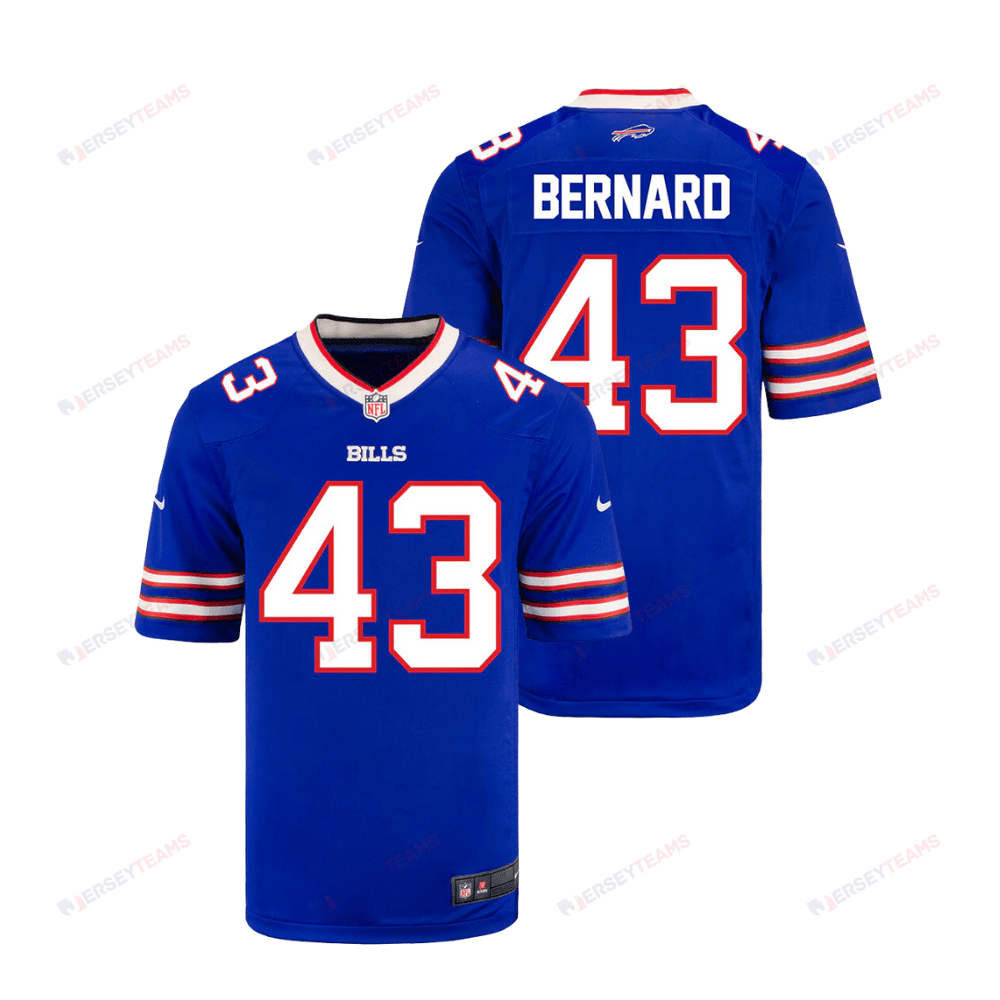 Terrel Bernard 43 Buffalo Bills YOUTH Home Game Jersey - Royal