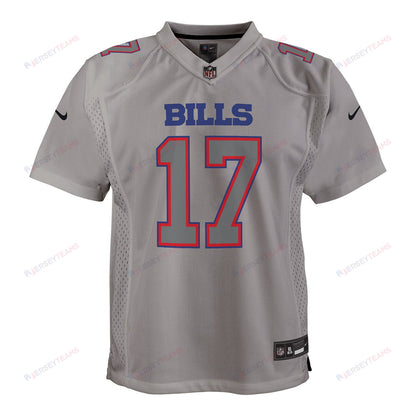 Josh Allen 17 Buffalo Bills YOUTH Atmosphere Fashion Game Jersey - Gray