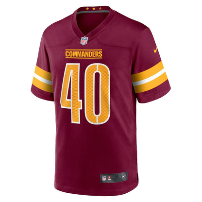 Kendall Smith 40 Washington Commanders Men Game Jersey - Burgundy