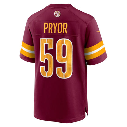 Joshua Pryor 59 Washington Commanders Men Game Jersey - Burgundy