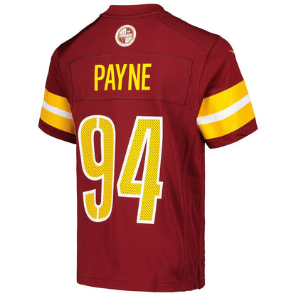 Daron Payne 94 Washington Commanders YOUTH Game Jersey - Burgundy