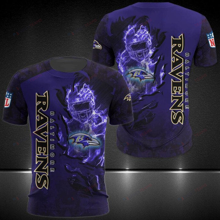 Baltimore Ravens All Over Print T-Shirt - Purple Camo