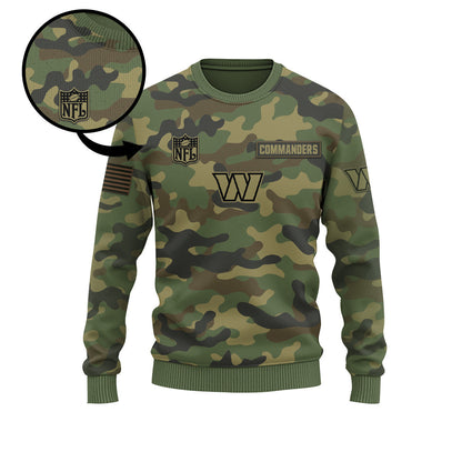 Washington Commanders Camo Salute To Service Sweater Printed - Camo