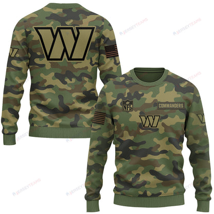 Washington Commanders Camo Salute To Service Sweater Printed - Camo