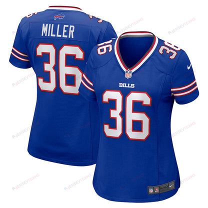 Herb Miller 36 Buffalo Bills Game Women Jersey - Royal