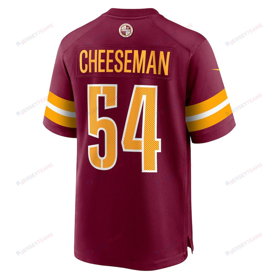 Camaron Cheeseman 54 Washington Commanders Men Game Jersey - Burgundy