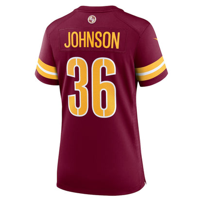Danny Johnson 36 Washington Commanders Women Game Jersey - Burgundy