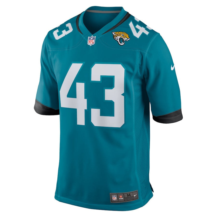 Derek Parish 43 Jacksonville Jaguars Men Game Jersey - Teal
