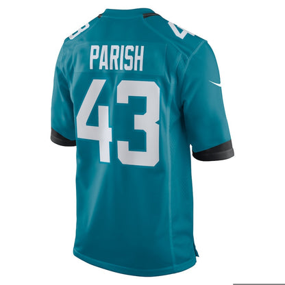 Derek Parish 43 Jacksonville Jaguars Men Game Jersey - Teal
