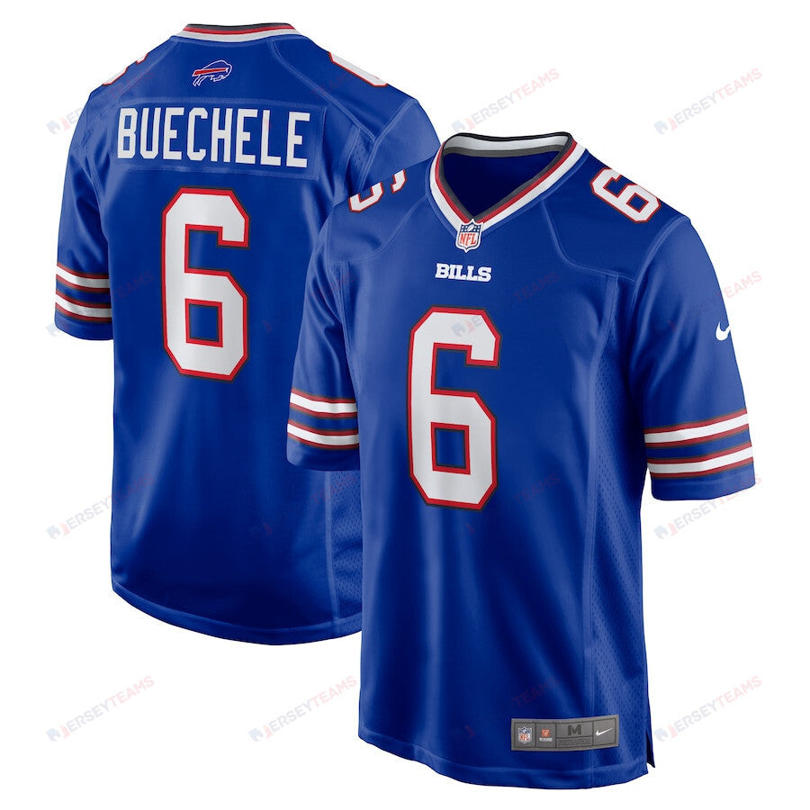 Shane Buechele 6 Buffalo Bills Men Team Game Jersey - Royal