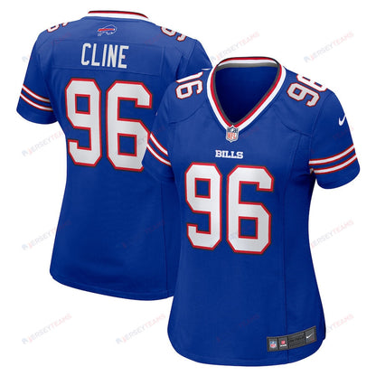 Kameron Cline 96 Buffalo Bills Women Team Game Jersey - Royal