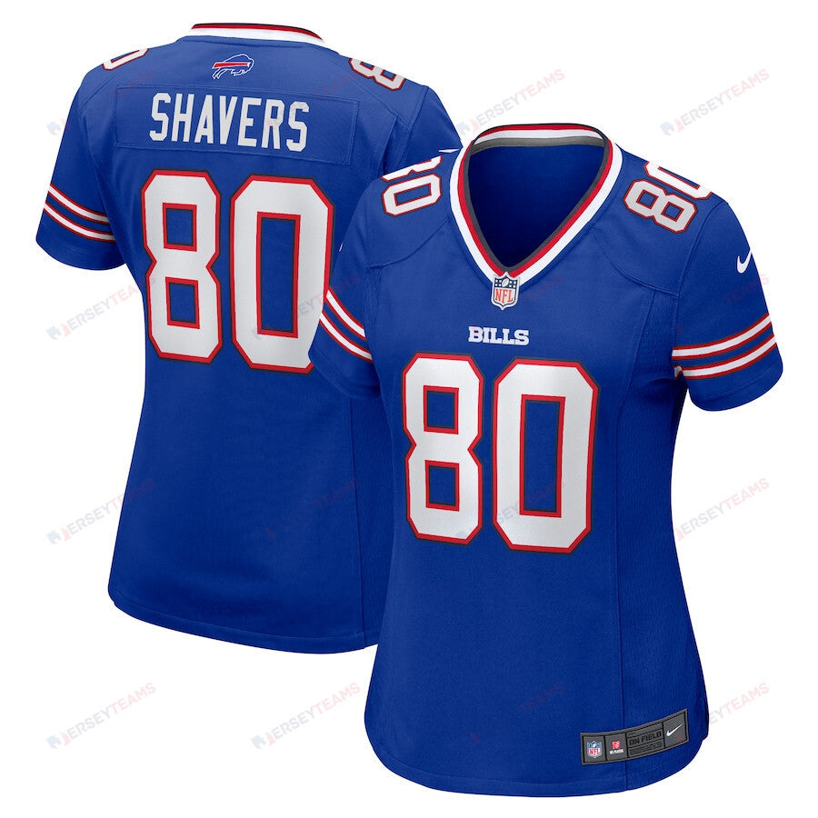 Tyrell Shavers 80 Buffalo Bills Women Team Game Jersey - Royal