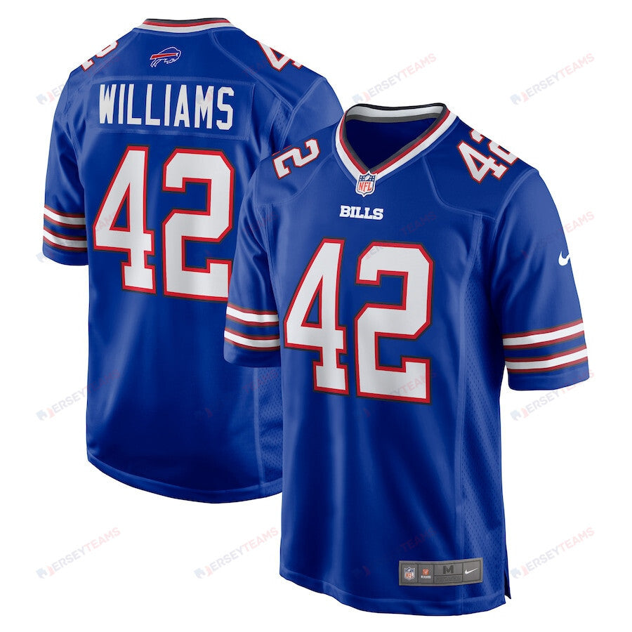 Dorian Williams 42 Buffalo Bills Men Home Game Jersey - Royal