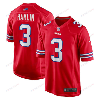 Damar Hamlin 3 Buffalo Bills Men Alternate Game Jersey - Red