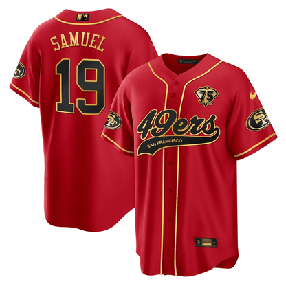 Deebo Samuel 19 San Francisco 49ers Baseball Men Jersey - Black Red