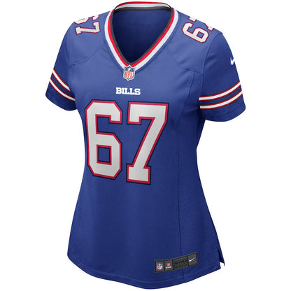 Kent Hull 67 Buffalo Bills Women Game Retired Jersey - Royal