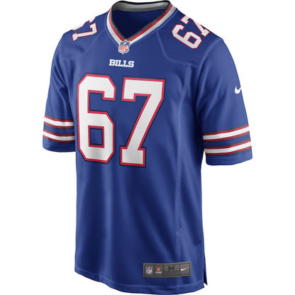 Kent Hull 67 Buffalo Bills Men Game Retired Jersey - Royal