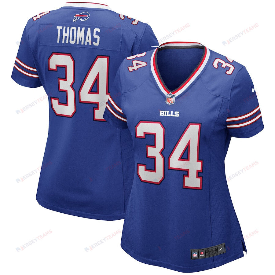 Thurman Thomas 34 Buffalo Bills Women Game Retired Jersey - Royal