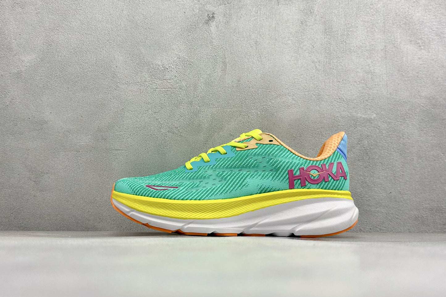 HOKA Clifton 9 Teal Multi-Color Daily Cushioned Running Trainers