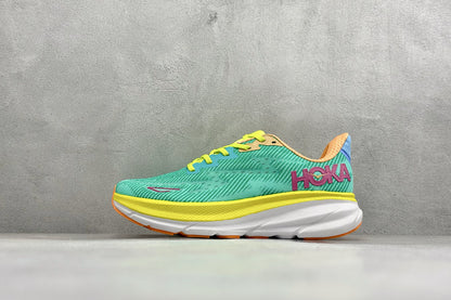HOKA Clifton 9 Teal Multi-Color Daily Cushioned Running Trainers