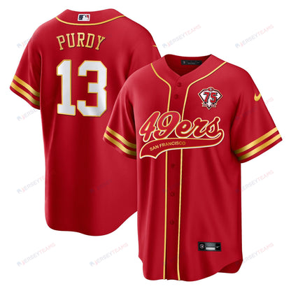 Brock Purdy 13 San Francisco 49ers Baseball Men Jersey - Red