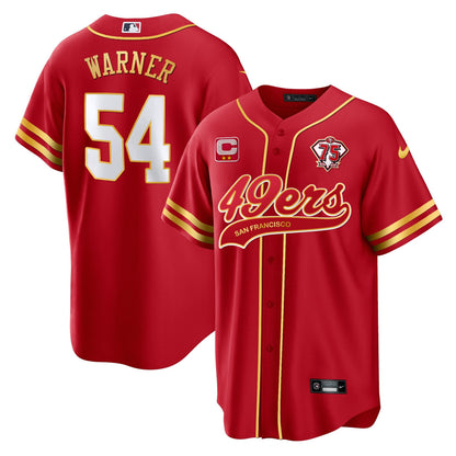 Fred Warner 54 San Francisco 49ers Baseball Men Jersey - Red