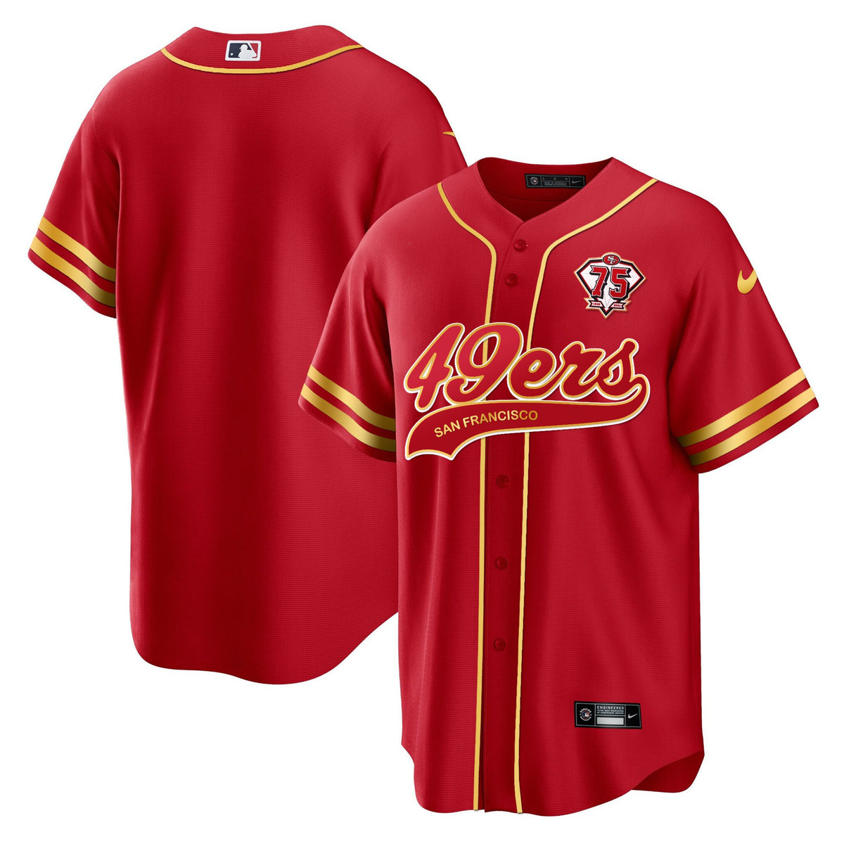 San Francisco 49ers Baseball Men Jersey - Red